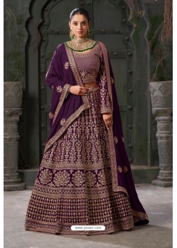 Heavy Wine Wedding Wear Designer Lehenga Choli