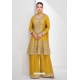 Yellow Premium Chinnon Silk Heavy Designer Palazzo Silk