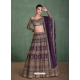 Designer Purple Heavy Premium Real Georgette Lehenga Choli