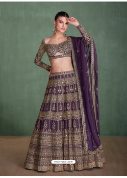 Designer Purple Heavy Premium Real Georgette Lehenga Choli