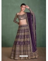 Designer Purple Heavy Premium Real Georgette Lehenga Choli