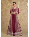 Latest Maroon Full Embroidered Designer Lehenga Choli With Jacket