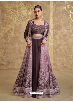 Latest Deep Wine Full Embroidered Designer Lehenga Choli With Jacket