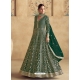 Delightful Dark Green Heavy Worked Anarkali Suit