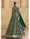 Delightful Dark Green Heavy Worked Anarkali Suit