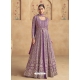 Amazing Real Gerogette Heavy Worked Anarkali Suit In Purple