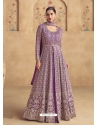 Amazing Real Gerogette Heavy Worked Anarkali Suit In Purple