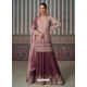 Pink And Old Rose Heavy Emroidered Designer Palazzo Suit