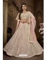 Peach Premium Net Heavy Bridal Lehenga Choli