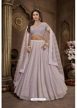 Lavender Premium Net Heavy Bridal Lehenga Choli