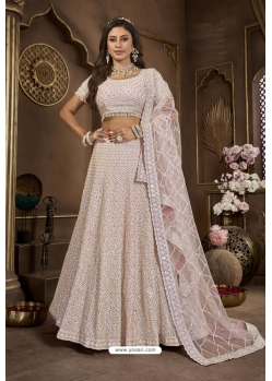 Baby Pink Premium Net Heavy Bridal Lehenga Choli