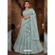 Sky Blue Premium Net Heavy Bridal Lehenga Choli