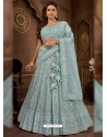 Sky Blue Premium Net Heavy Bridal Lehenga Choli