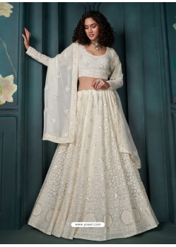 Off White Georgette Heavy Work Designer Lehenga Choli