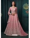 Pink Georgette Heavy Work Designer Lehenga Choli