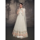 Latest Stylish Embroidered Lucknowi Gowns With Tassels In White