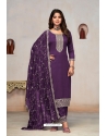 Purple Party Wear Pure Vichitra Designer Salwar Suit