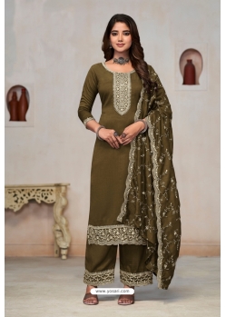 Mehendi Party Wear Pure Vichitra Designer Salwar Suit