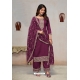 Wine Party Wear Pure Vichitra Designer Salwar Suit