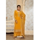 Mustard Embroidered Georgette Designer Palazzo Suit