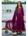 Purple Designer Readymade Heavy Anarkali Suit