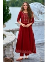 Red Designer Readymade Heavy Anarkali Suit