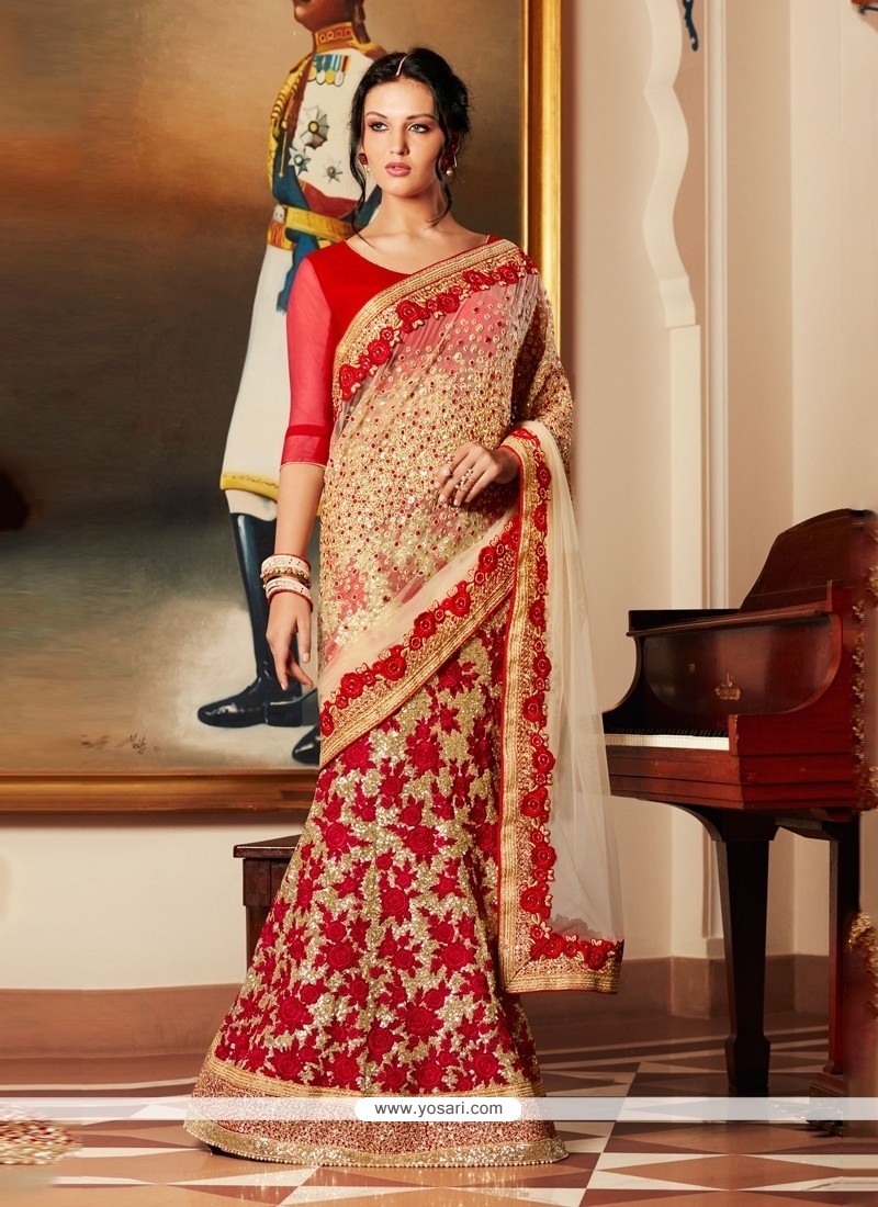 Shop Radiant Cotton Silk Resham Work Contemporary Style Saree For  Ceremonial Online